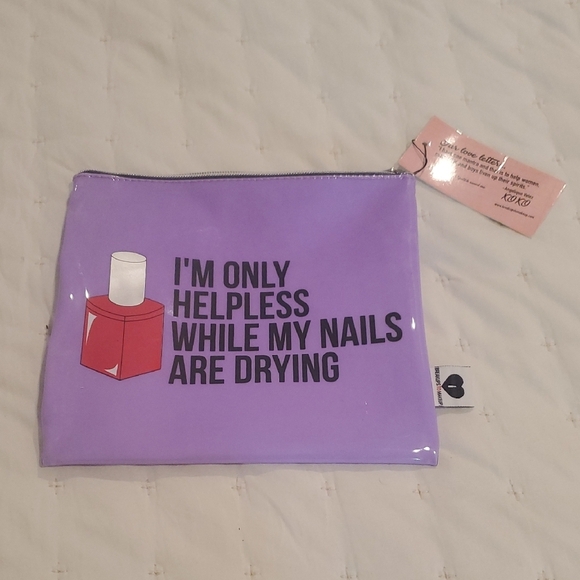 Purple Cosmetic Bag with Fun Print (24) - Picture 1 of 8